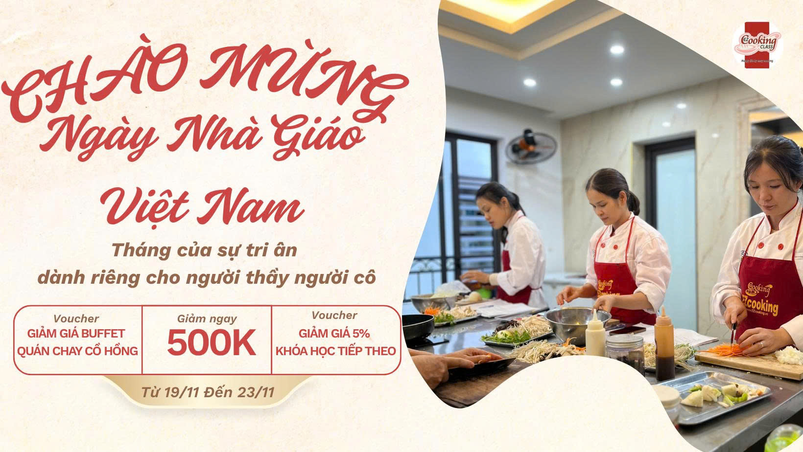 🌟🎉 ƯU ĐÃI 20/11 GÂY CHẤN ĐỘNG DÀNH RIÊNG CHO THẦY CÔ – LẦN ĐẦU TIÊN TẠI EZCOOKING 🎉🌟